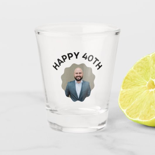 Leuke 40e verjaardag Aangepaste tekst foto shotgla Shot Glas (Voorkant)