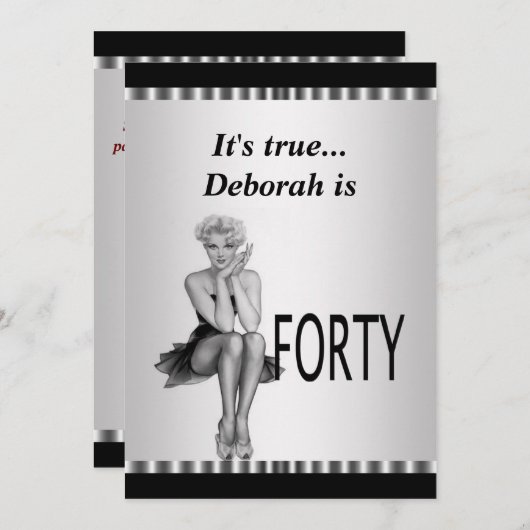 Leuke 40e verjaardag uitnodiging (Voorkant / Achterkant)