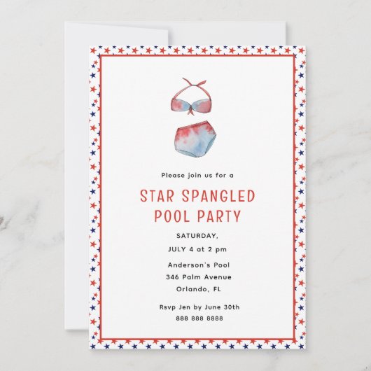 Leuke 4 juli Pool Party Aankondiging (Voorkant)