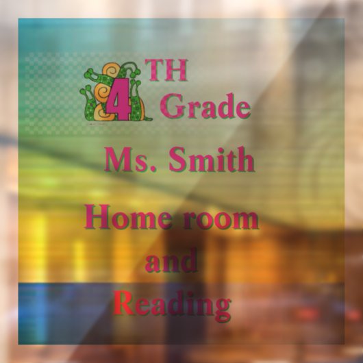 Leuke 4e klas schoolklas 15 X 15 cm Raamsticker (Vel 2)