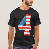 Leuke 4e verjaardag Amerikaanse vlag 4e juli jonge T-shirt (Voorkant)