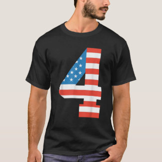 Leuke 4e verjaardag Amerikaanse vlag 4e juli jonge T-shirt