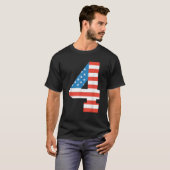 Leuke 4e verjaardag Amerikaanse vlag 4e juli jonge T-shirt (Voorkant volledig)