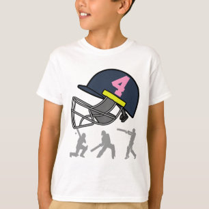 Leuke 4e verjaardag Cricket Speler Jongens Kindere T-shirt