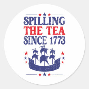 Leuke 4th of July het morsen van de thee sinds 177 Ronde Sticker