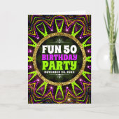 Leuke 50e verjaardag | Groovy Energy Rave Party (Voorkant)