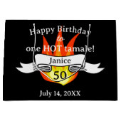 Leuke 50e verjaardag "Hot Tamale" gepersonaliseerd Groot Cadeauzakje (Voorkant)