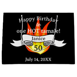 Leuke 50e verjaardag "Hot Tamale" gepersonaliseerd Groot Cadeauzakje