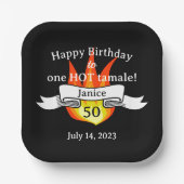 Leuke 50e verjaardag "Hot Tamale" Grappig Geperson Papieren Bordje (Voorkant)