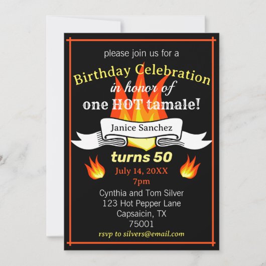 Leuke 50e verjaardag "Hot Tamale" Grappige foto Kaart (Voorkant)