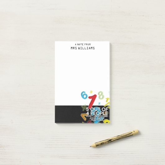 Leuke 5 VAN DE 4 MENSEN Wiskunde grap Post-it® Notes (Op bureau)