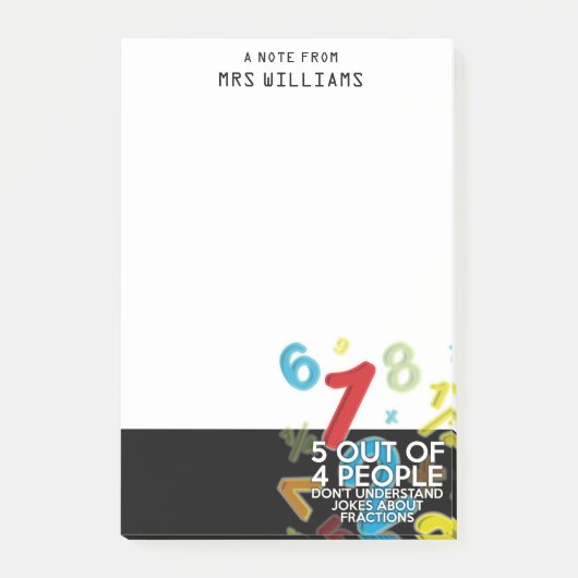 Leuke 5 VAN DE 4 MENSEN Wiskunde grap Post-it® Notes (Voorkant)