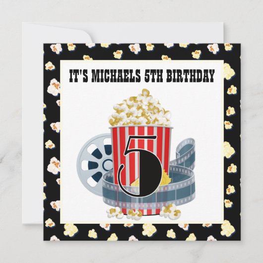 leuke 5e verjaardag filmtheater Uitnodiging (Voorkant)