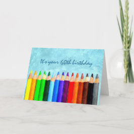 Leuke 60e of elke leeftijd kunstzinnige verjaardag kaart