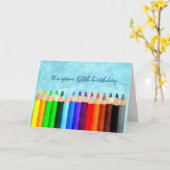 Leuke 60e of elke leeftijd kunstzinnige verjaardag kaart (Gele Bloem)