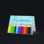 Leuke 60e of elke leeftijd kunstzinnige verjaardag kaart<br><div class="desc">Heldere,  kleurrijke potloden foto met waterverf effect. Voeg elke leeftijd toe voor het verjaardagsmeisje of de jongen. Bekijk meer aanpasbare verjaardagskaarten bij Zigglets hier bij Zazzle. Er is een directe link hieronder.</div>