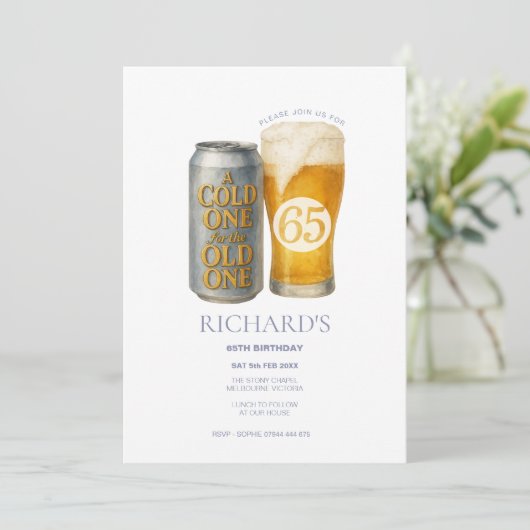 Leuke 65e verjaardag koude voor de oude kaart (Staand voorkant)