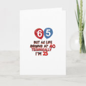 Leuke 65ste verjaardag design kaart (Voorkant)