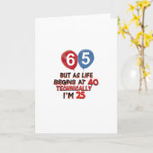 Leuke 65ste verjaardag design kaart (Gele Bloem)