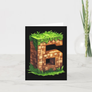 Leuke 6e verjaardag nummer 6 Video Gamer Pixel the Kaart