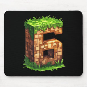 Leuke 6e verjaardag nummer 6 Video Gamer Pixel the Muismat