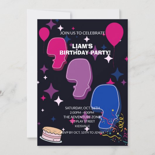 Leuke 6e verjaardag | Roze Blauwe Confetti Kaart (Voorkant)