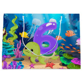 Leuke 6e zee Turtle Party Unisex Groot Cadeauzakje (Voorkant)