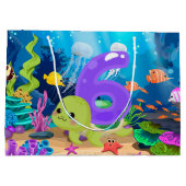 Leuke 6e zee Turtle Party Unisex Groot Cadeauzakje (Achterkant)