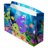 Leuke 6e zee Turtle Party Unisex Groot Cadeauzakje (Achterkant Gekanteld)