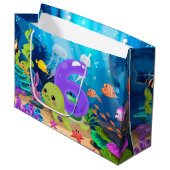 Leuke 6e zee Turtle Party Unisex Groot Cadeauzakje (Voorkant Gekanteld)