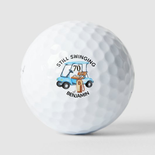 Leuke 70ste verjaardagsfeestje Aangepaste kar Mono Golfballen (Voorkant)