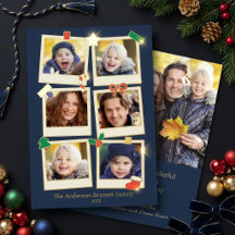 Leuke 7 Foto Familie Kerst Groet Navy & Goud