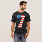 Leuke 7e verjaardag Amerikaanse vlag 4e van juli j T-shirt (Voorkant volledig)