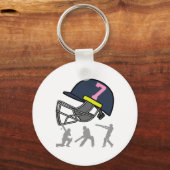 Leuke 7e verjaardag Cricket Speler Jongens Kindere Sleutelhanger (Voorkant)