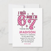 Leuke 7e verjaardag | “Ik was 6, nu 7” Feestje Bedankkaart (Voorkant)