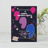 Leuke 7e Verjaardag | Roze Blauwe Confetti Kaart (Staand voorkant)