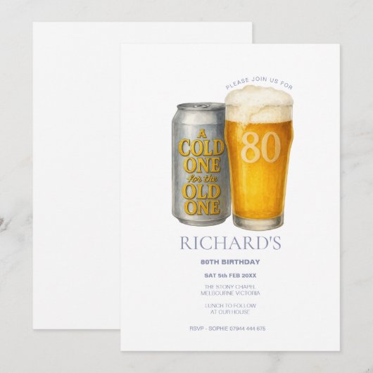 Leuke 80e verjaardag koude voor de oude kaart (Voorkant / Achterkant)