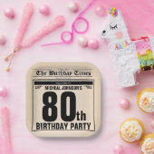 Leuke 80e Verjaardag Oude Krant Custom Papieren Bordje (Feest)