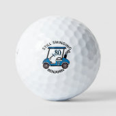 Leuke 80ste verjaardagsfeestje Aangepaste kar Mono Golfballen (Voorkant)