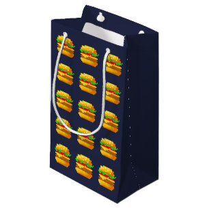 Leuke 8-bit hamburger kleurrijke fast food fun pix klein cadeauzakje