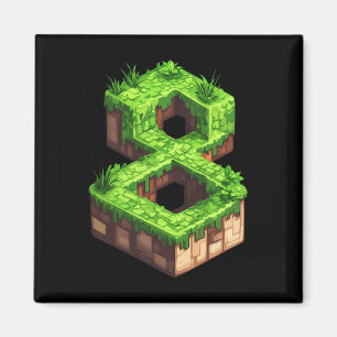 Leuke 8e verjaardag nummer 8 videogamer pixel them magneet