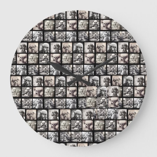 Leuke 9 foto collage afbeeldingen grote klok (Voorkant)