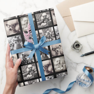 Leuke 9 foto-collage afbeeldingen inpakpapier