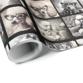 Leuke 9 foto-collage afbeeldingen inpakpapier (Rol Hoek)