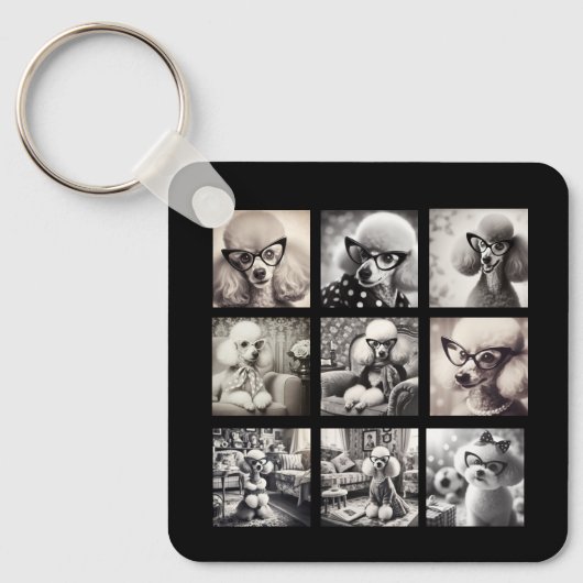 Leuke 9 foto-collage afbeeldingen sleutelhanger (Voorkant)