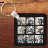 Leuke 9 foto-collage afbeeldingen sleutelhanger (Voorkant)