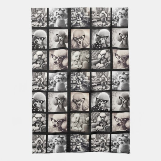 Leuke 9 foto collage afbeeldingen theedoek (Verticaal)