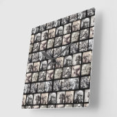 Leuke 9 foto collage afbeeldingen vierkante klok (Hoek)