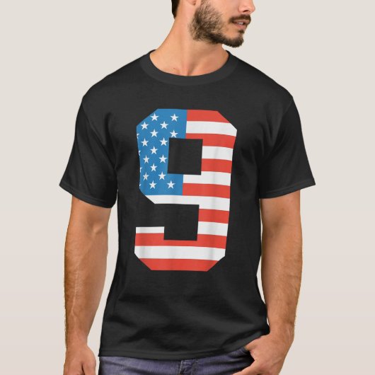 Leuke 9e verjaardag Amerikaanse vlag 4 juli Jongen T-shirt (Voorkant)