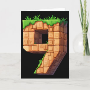 Leuke 9e verjaardag nummer 9 videogamer pixel them kaart